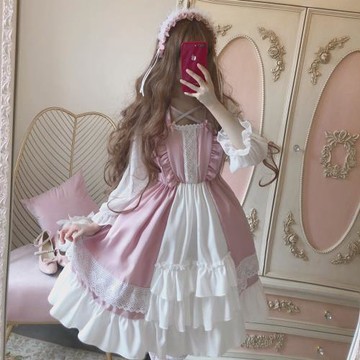 日系軟妹蘿莉lolita裙op小個子可愛連衣裙洛麗塔裙子女學生仙女裙