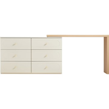 hoi! 林氏木業椰子糖系列抽屜櫃可伸縮書桌 TE2E-原木色