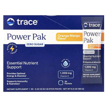 Trace, Power Pak，無糖，柳丁芒果味，30 包，每包 0.22 盎司（6.1 克）