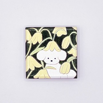 Natsumi Teraoka　花與小狗磁鐵