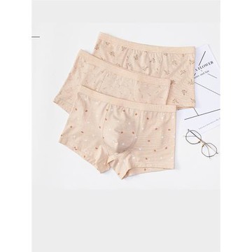 頂瓜瓜男士內褲抗菌夏季彩棉中腰平角褲短褲彈力透氣柔軟寬松舒適