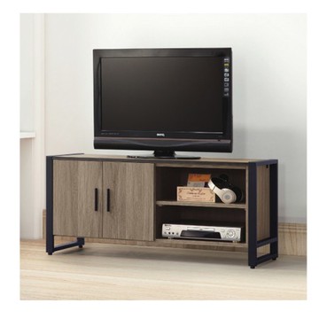 【MUNA 家居】鐵框灰橡4尺電視櫃/長櫃(T104)(共兩色)灰橡色