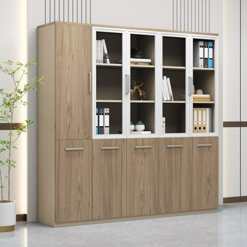 文件櫃 理想櫃 資料櫃 免運 開立發票 辦公室文件櫃木質書櫃帶鎖櫃子資料檔案收納櫃儲物櫃玻璃門文件櫃 辦公櫃 茶水櫃