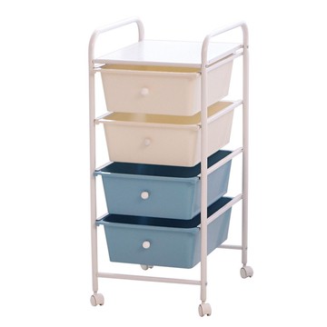 【H&R安室家】輕色系四層收納抽屜車-G193