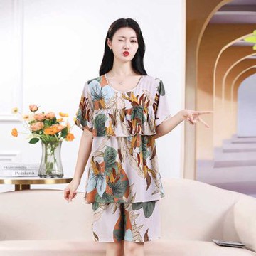 [韓國K.W.]韓國空運百搭中性涼爽棉綢睡衣套裝(套裝/棉麻/家居套裝/小香風/涼感)