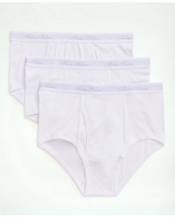 Brooks Brothers Men's Supima Cotton Briefs - 3 Pack | White | Size 2XL