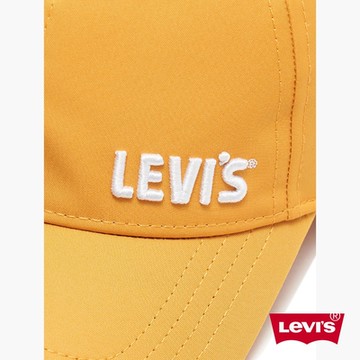 Levis Gold Tab金標系列 男女同款 可調式插釦棒球帽 / 精工立體刺繡Logo 芥末黃