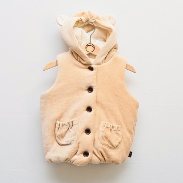 暖呼呼 有機彩棉熊背心