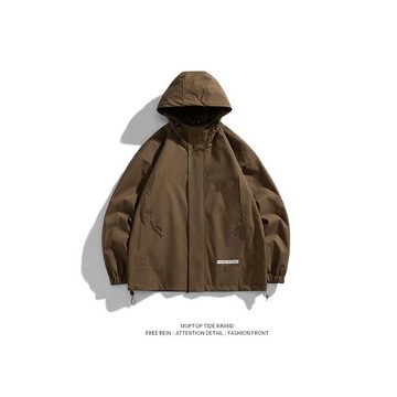 WH先生沖鋒衣外套男士日系潮牌情侶連帽春秋季上衣服寬松百搭夾克