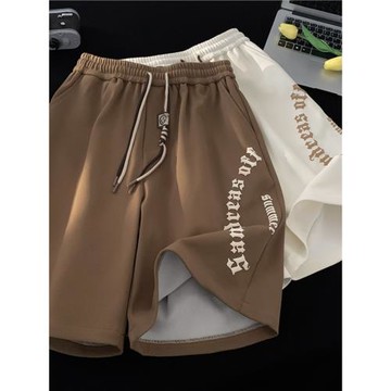 短褲男士夏季新款美式復古休閑五分中褲潮牌百搭寬松跑步運動褲子