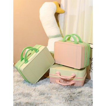 復古手提箱子小行李箱女14寸化妝箱旅行密碼箱小型證件輕便收納包