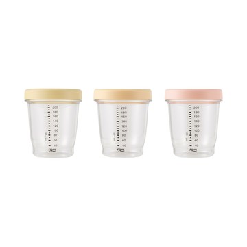 tgm 副食品密封保鮮罐  米色+粉色+橄欖色  220ml  3個