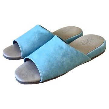 極致風格 厚跟紓壓皮質室內拖鞋 舒適  舒沁藍  XL(28cm)  1雙