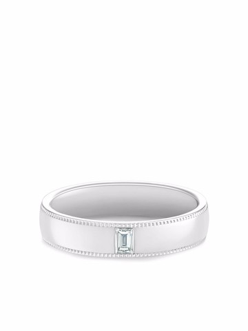 De Beers Jewellers - DB Classic Wide Court Poinçon diamond ring - men - Diamond/Platinum - 62 - Silver