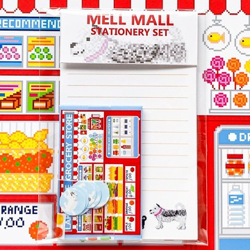 迷你信紙組 LARK'S THE GROCERY STORE：狗狗與孩子們、雜貨店、點陣圖