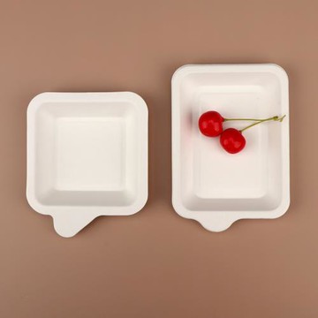 方形一次性紙盤烘焙甜品分餐盤甘蔗漿盤子生日蛋糕盤試吃盤可降解