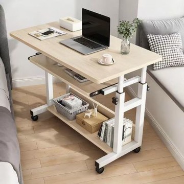 新川 80*40cm可移動升降床邊桌 輕便懶人電腦桌