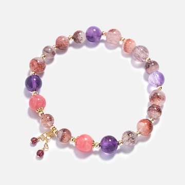 化太歲 | 超級七紅紋石14K包金水晶手鍊 超七 Super Seven