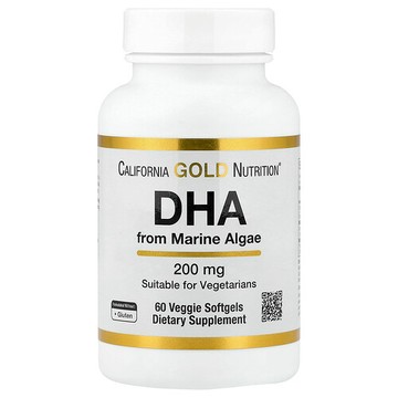 California Gold Nutrition, 海藻 DHA，素食 Omega，200 毫克，60 粒素食軟膠囊