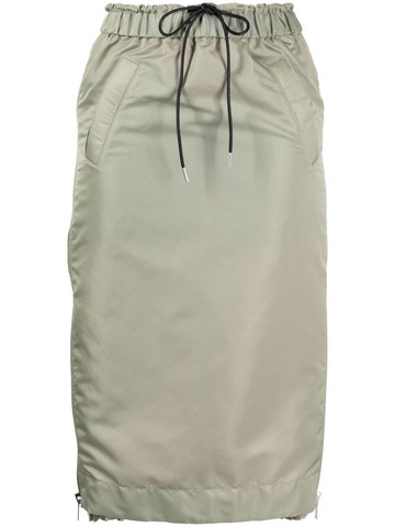 sacai - elasticated waist skirt - women - Nylon - 2 - Green