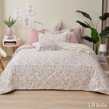 La Belle 100%純棉八件防蹣抗菌兩用被床罩組-穗花粉語 - 雙人150X186CM