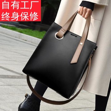 時尚真皮女包氣質水桶包復古托特包2025新款百搭簡約單肩手提斜跨