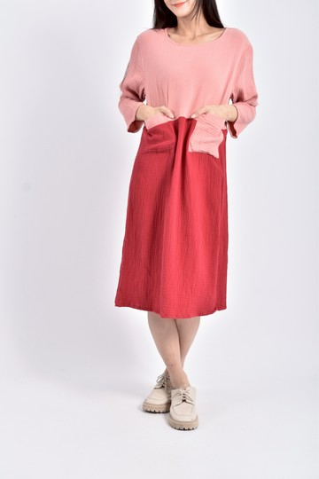 (S) yvonne collection質感棉質純棉紅色洋裝