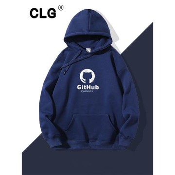 香港潮牌創意小貓印花連帽衛衣男秋冬寬松百搭加絨袋鼠兜外套上衣