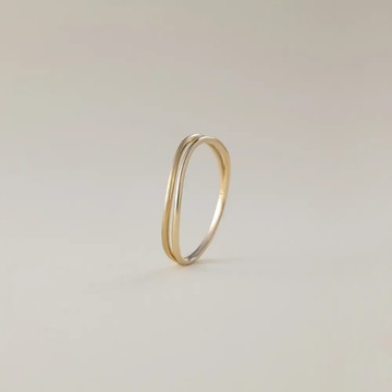 K10 雙層流線戒指