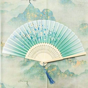 扇子摺扇中國風夏天兒童摺疊舞蹈扇古風漢服旗袍拍照便攜隨身竹扇