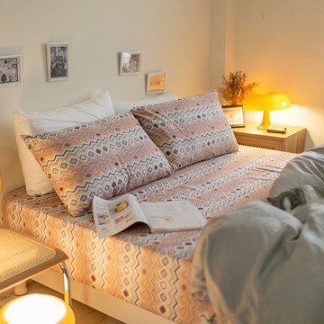 彩虹糖 D1雙人床包三件組 100%精梳棉 台灣製