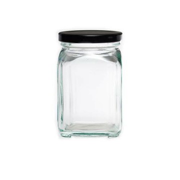 Drink eat 器皿工坊 黑蓋四方型罐-419ml/1入