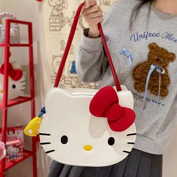 Kitty托特包🎀 HelloKitty托特包可愛卡通單肩包大容量小圓包腋下包 凱蒂貓包包 kitty手提包  單肩包