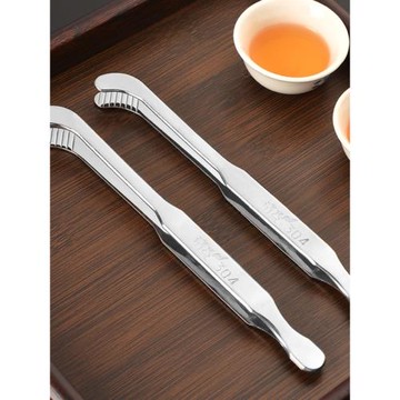 304不銹鋼茶夾茶勺茶杯夾子鑷子茶匙茶鏟取茶葉夾勺泡茶茶具配件