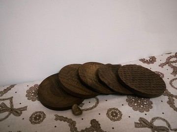汐嶼 • Littoral 實木手工雕刻杯墊組 5入