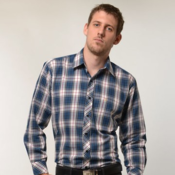 金安德森 經典格紋紅藍相間長袖襯衫