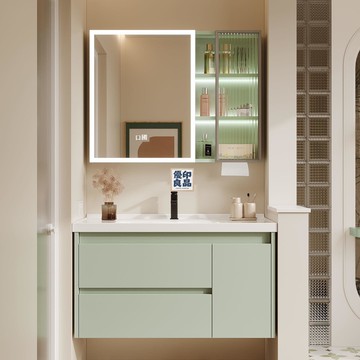 免運 公司貨 浴室櫃 陽台洗衣櫃 洗臉盆 加厚浴室櫃組合蜂窩鋁洗手盆陶瓷壹體洗漱臺洗臉盆風水鏡櫃衛生間工廠現貨直銷 特惠/全館八折 售後保障 店長推薦 5y1018