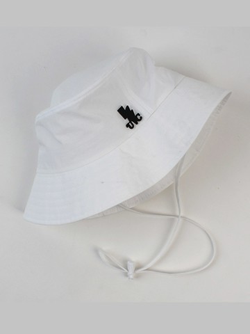 String Poly Bucket Hat - White