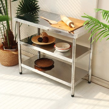 家購45x91cm三層430不鏽鋼桌/料理工作桌/工作台/電器架556040-410台灣製