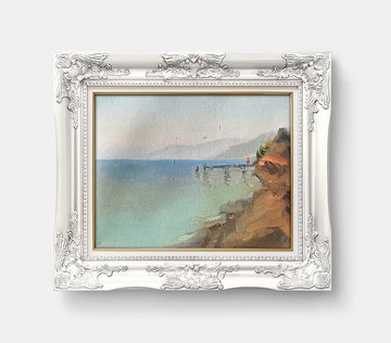 海景画原山艺术Skyscape自然艺术原Plein空气油画帆布桦树画风景