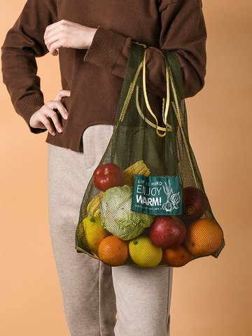 便攜式環保購物袋女時尚大容量手提袋蔬菜網超市買菜包大號可折疊