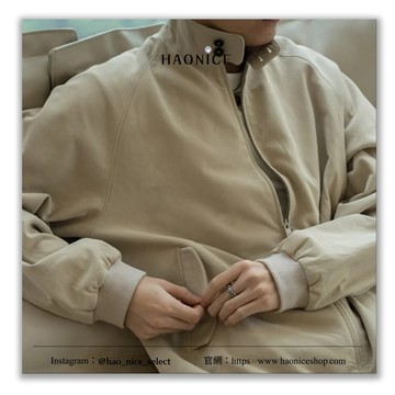 【HAO NICE】潮流精品Prada經典三角logo立領小羊皮哈靈頓飛行夾克 休閒外套 內羊毛絨