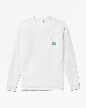 Noah LS Lotus Pocket Tee White / XXL