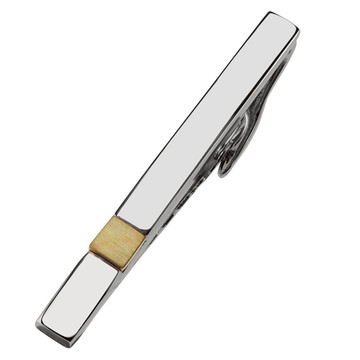 51mm 白鋼拼金色拉絲領帶夾