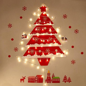 2027🎄🎁 聖誕節裝飾品毛氈聖誕樹DIY 迷你聖誕樹無紡布牆面聖誕樹套餐送燈
