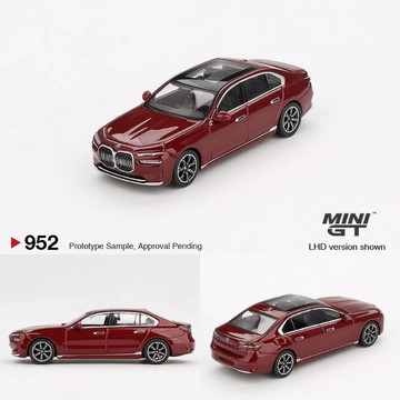 MINI GT 952 1/64 BMW i7 xDrive60 Aventurin 大七 砂金石 酒紅色 合金模型車