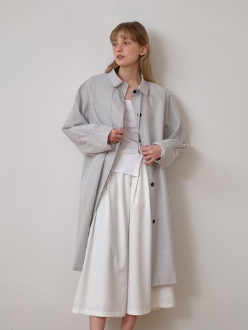 Strap Point Trench Coat [Light gray]