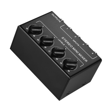 帶 4 通道 RCA 輸入的迷你立體聲音頻混音器單獨的音量控制全金屬外殼 2026
