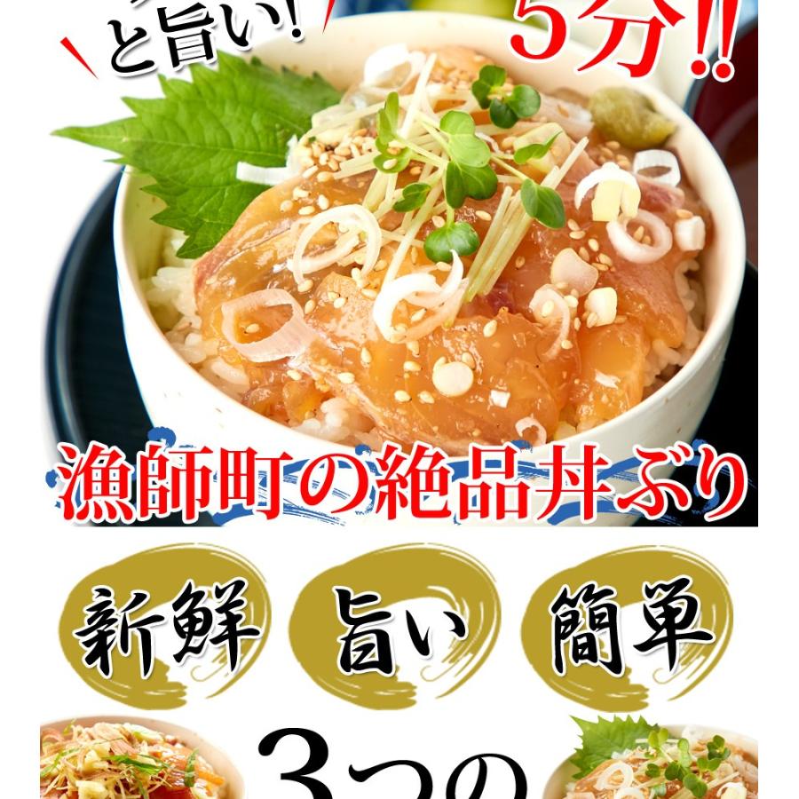 流水解凍約5分!!鮮度抜群の絶品丼ぶりをご自宅で!!国産ぶっかけ漬け丼2種（鯛×3食、鰤×3食）[冷凍]