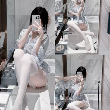 【臺灣出貨】私房純欲日式和服 性感三點式家居服睡衣女 蝴蝶結繫帶浴袍